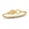 Thumbnail Image 1 of High-Polish Lion Head Bangle Bracelet 14K Yellow Gold 6.75&quot;