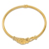 Thumbnail Image 2 of High-Polish Lion Head Bangle Bracelet 14K Yellow Gold 6.75&quot;