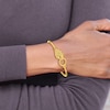 Thumbnail Image 3 of High-Polish Lion Head Bangle Bracelet 14K Yellow Gold 6.75&quot;