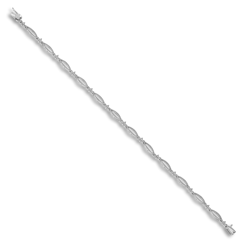 Main Image 1 of Diamond Bracelet 1/20 ct tw Round 14K White Gold 7&quot;