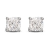 Thumbnail Image 1 of Lab-Created Diamond Solitaire Stud Earrings 1 ct tw Cushion 14K White Gold (SI2/F)