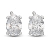 Thumbnail Image 1 of Lab-Created Diamond Solitaire Stud Earrings 1 ct tw Oval 14K White Gold (SI2/F)