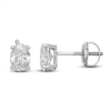 Thumbnail Image 2 of Lab-Created Diamond Solitaire Stud Earrings 1 ct tw Oval 14K White Gold (SI2/F)