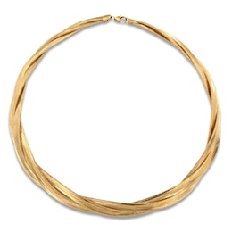 Italia D'Oro Triple Omega Chain Necklace 14K Yellow Gold 17&quot; 15.0mm