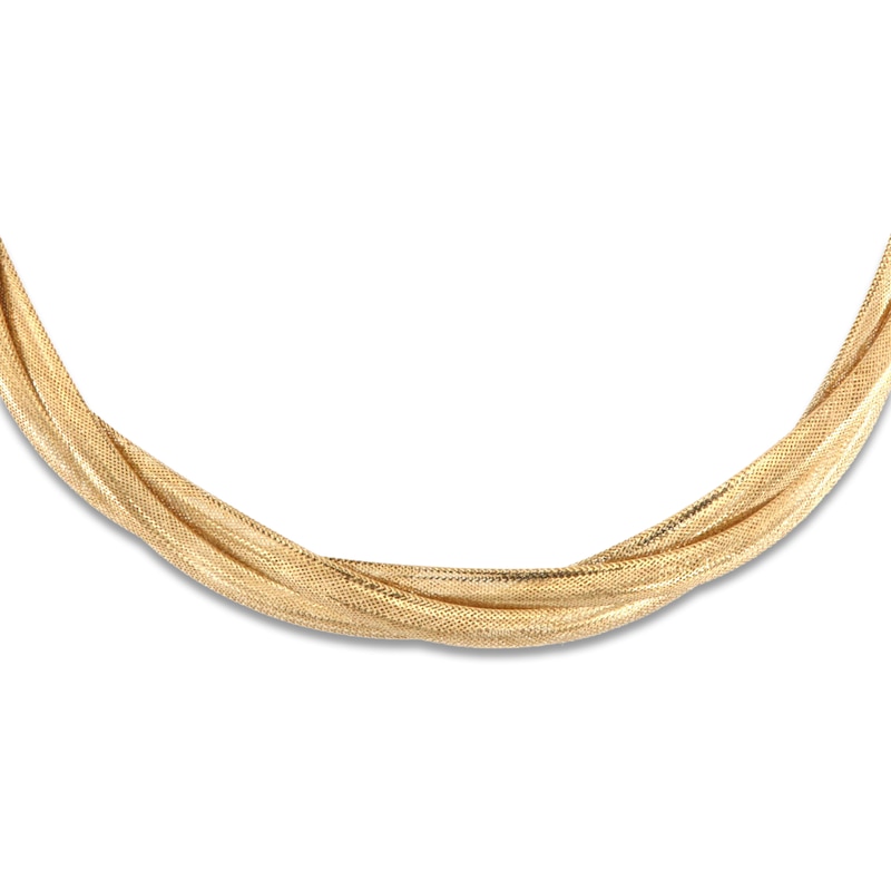 Main Image 3 of Italia D'Oro Triple Omega Chain Necklace 14K Yellow Gold 17&quot; 15.0mm