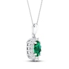 Thumbnail Image 2 of Emerald Necklace 1/5 ct tw Diamonds 14K White Gold 18&quot;