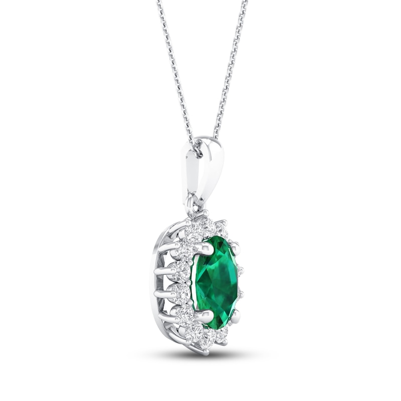 Main Image 2 of Emerald Necklace 1/5 ct tw Diamonds 14K White Gold 18&quot;