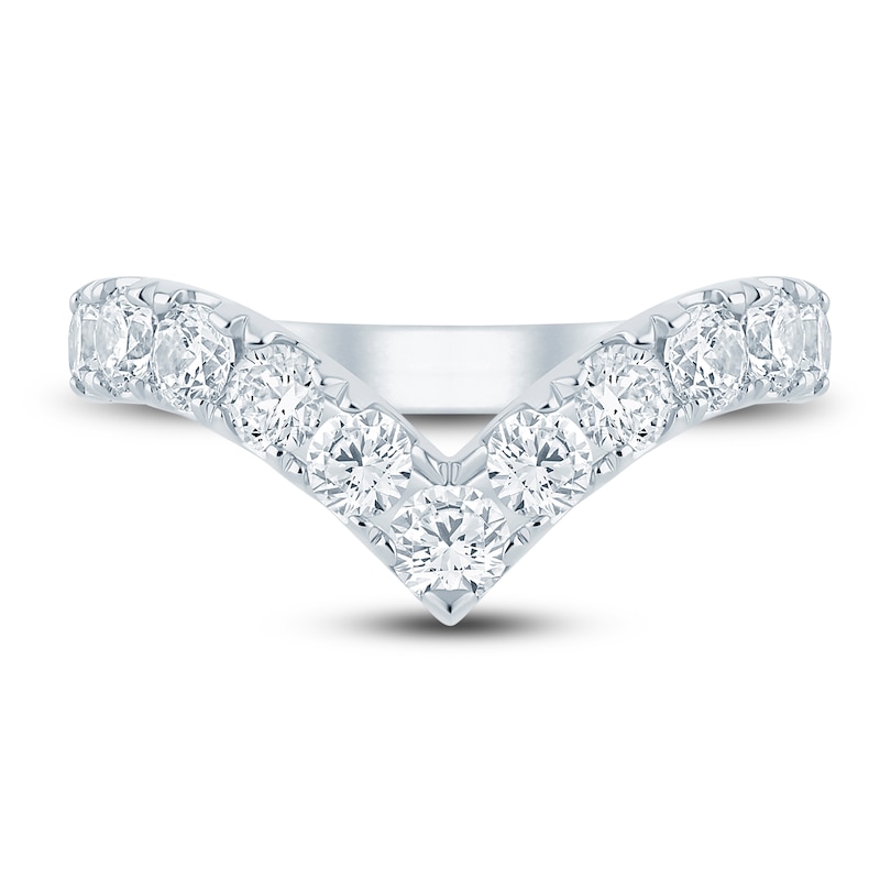 Pnina Tornai Lab-Created Diamond Chevron Anniversary Band 1-1/2 ct tw Round 14K White Gold