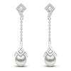 Thumbnail Image 1 of Yoko London White Freshwater Cultured Pearl Dangle Earrings 1/8 ct tw Diamonds 18K White Gold