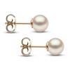 Thumbnail Image 2 of Yoko London White Freshwater Cultured Pearl Stud Earrings 18K Yellow Gold