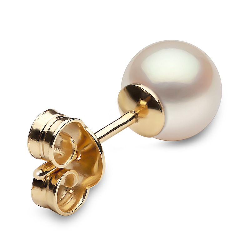 Main Image 3 of Yoko London White Freshwater Cultured Pearl Stud Earrings 18K Yellow Gold