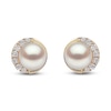 Thumbnail Image 1 of Yoko London Freshwater Cultured Pearl Earrings 1/10 ct tw Diamonds 18K Yellow Gold