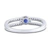 Thumbnail Image 3 of Natural Blue Sapphire Ring 1/10 ct tw Diamonds 14K White Gold