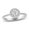 Thumbnail Image 1 of Diamond Floral Halo Engagement Ring 3/4 ct tw 14K White Gold