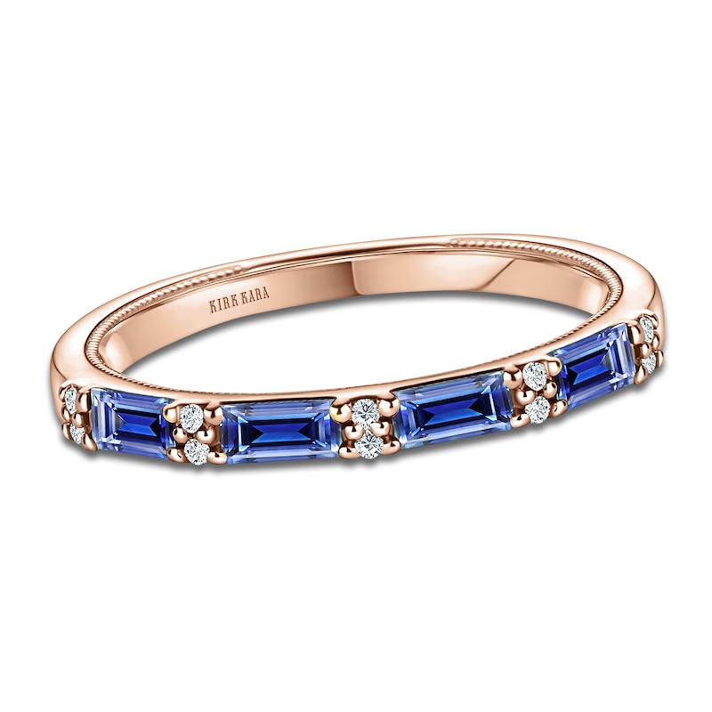 Main Image 1 of Kirk Kara Natural Sapphire & Diamond Wedding Band 1/20 ct tw 14K Rose Gold