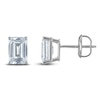 Thumbnail Image 1 of Emerald-Cut Lab-Created Diamond Solitaire Stud Earrings 1/2 ct tw 14K White Gold (F/SI2)