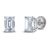 Thumbnail Image 2 of Emerald-Cut Lab-Created Diamond Solitaire Stud Earrings 1/2 ct tw 14K White Gold (F/SI2)