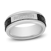 Thumbnail Image 1 of Men's Diamond & Textured Wedding Band 1/10 ct tw Tungsten Carbide & Black Ion Plating 8mm