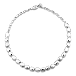 Italia D'Argento Hollow Boule-Shaped Bead Necklace Sterling Silver 17&quot;