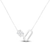 Thumbnail Image 1 of Oval-Cut Lab-Created Diamond Link Necklace 1/2 ct tw 14K White Gold 18&quot;