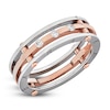 Thumbnail Image 2 of Baraka Men's Diamond Three-Stone Ring 1/6 ct tw Stainless Steel & 18K Rose Gold