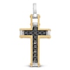 Thumbnail Image 1 of Baraka Men's Black Diamond Cross Charm 5/8 ct tw 18K Two-Tone Gold