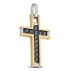 Thumbnail Image 2 of Baraka Men's Black Diamond Cross Charm 5/8 ct tw 18K Two-Tone Gold