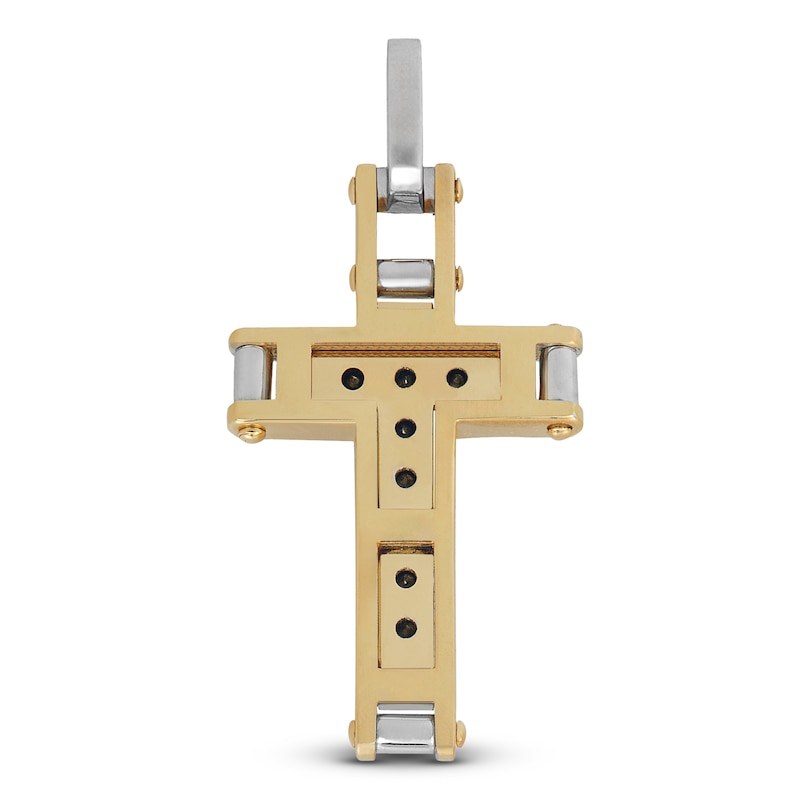 Main Image 3 of Baraka Men's Black Diamond Cross Charm 5/8 ct tw 18K Two-Tone Gold