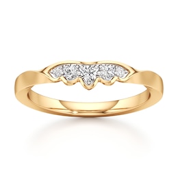 J'Lure Lab-Created Diamond Scalloped Wedding Band 1/6 ct tw 18K Yellow Gold