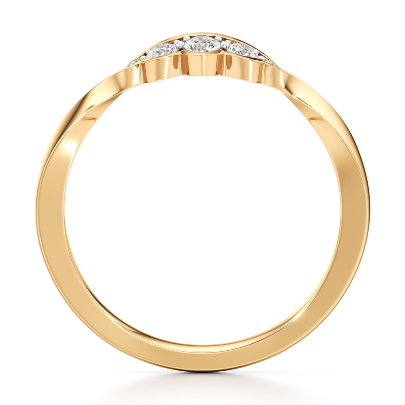 Main Image 2 of J'Lure Lab-Created Diamond Scalloped Wedding Band 1/6 ct tw 18K Yellow Gold