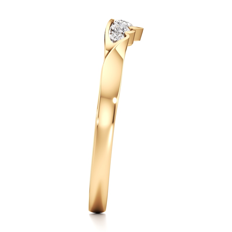 Main Image 3 of J'Lure Lab-Created Diamond Scalloped Wedding Band 1/6 ct tw 18K Yellow Gold