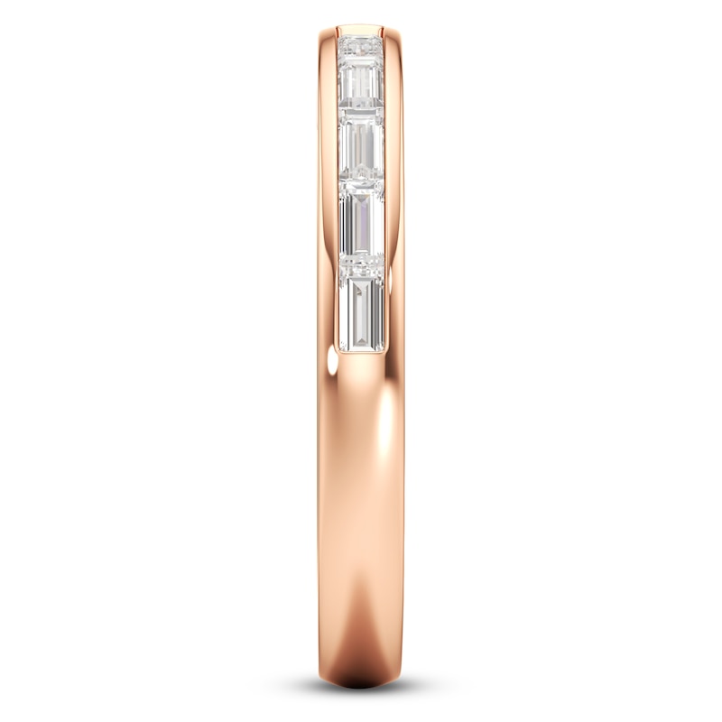 Main Image 3 of J'Lure Baguette-Cut Lab-Created Diamond Contour Wedding Band 3/8 ct tw 18K Rose Gold