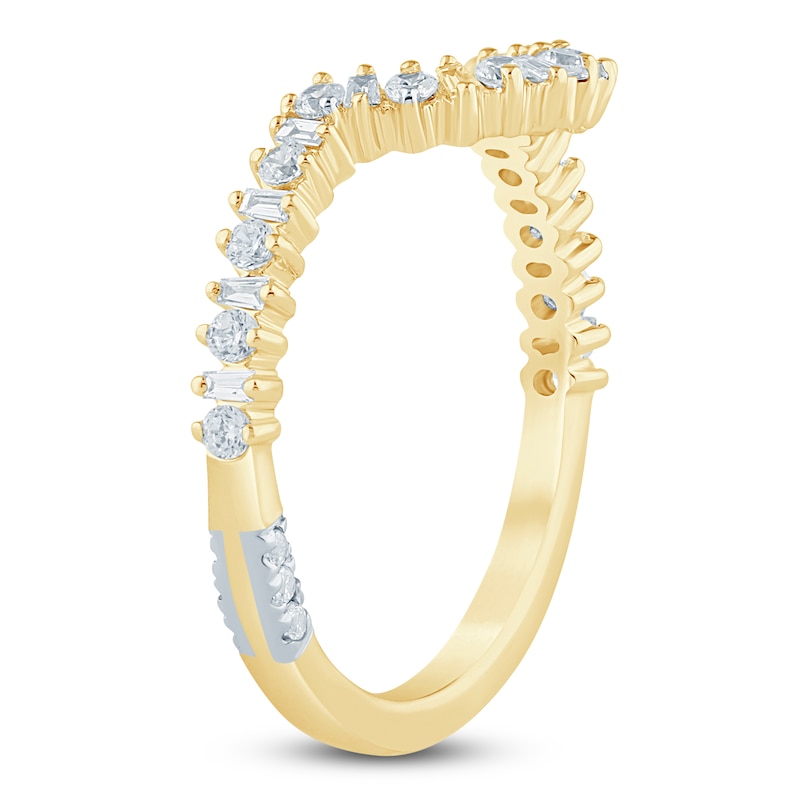 Main Image 2 of Pnina Tornai Baguette & Round-Cut Diamond Contour Anniversary Ring 1/3 ct tw 14K Yellow Gold