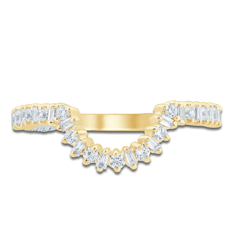 Main Image 3 of Pnina Tornai Baguette & Round-Cut Diamond Contour Anniversary Ring 1/3 ct tw 14K Yellow Gold