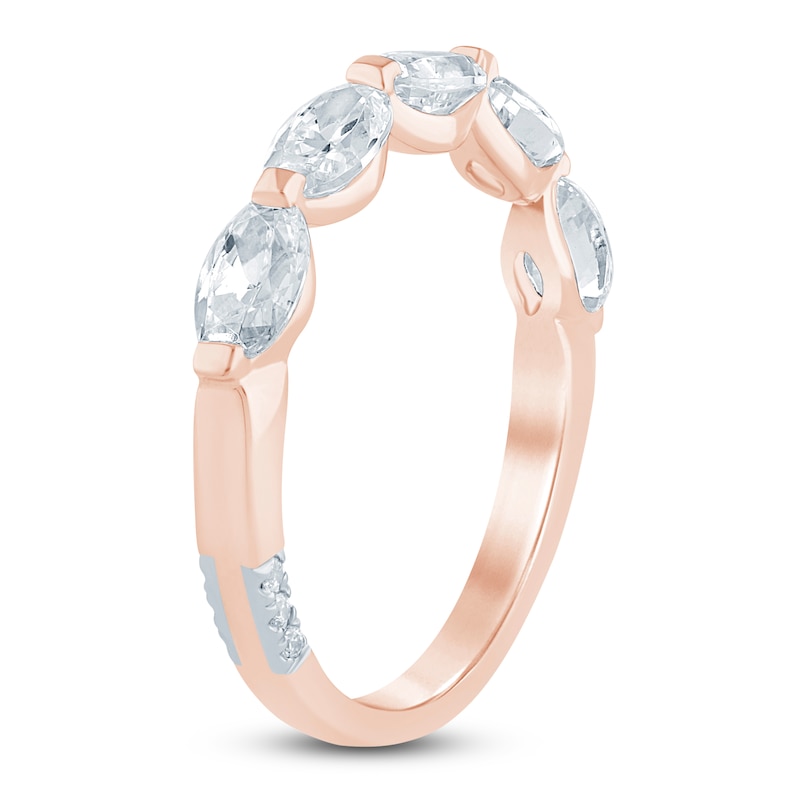 Main Image 2 of Pnina Tornai Oval-Cut Lab-Created Diamond Five-Stone Anniversary Ring 1-1/2 ct tw 14K Rose Gold