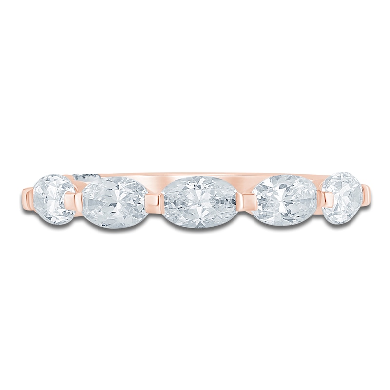 Main Image 3 of Pnina Tornai Oval-Cut Lab-Created Diamond Five-Stone Anniversary Ring 1-1/2 ct tw 14K Rose Gold