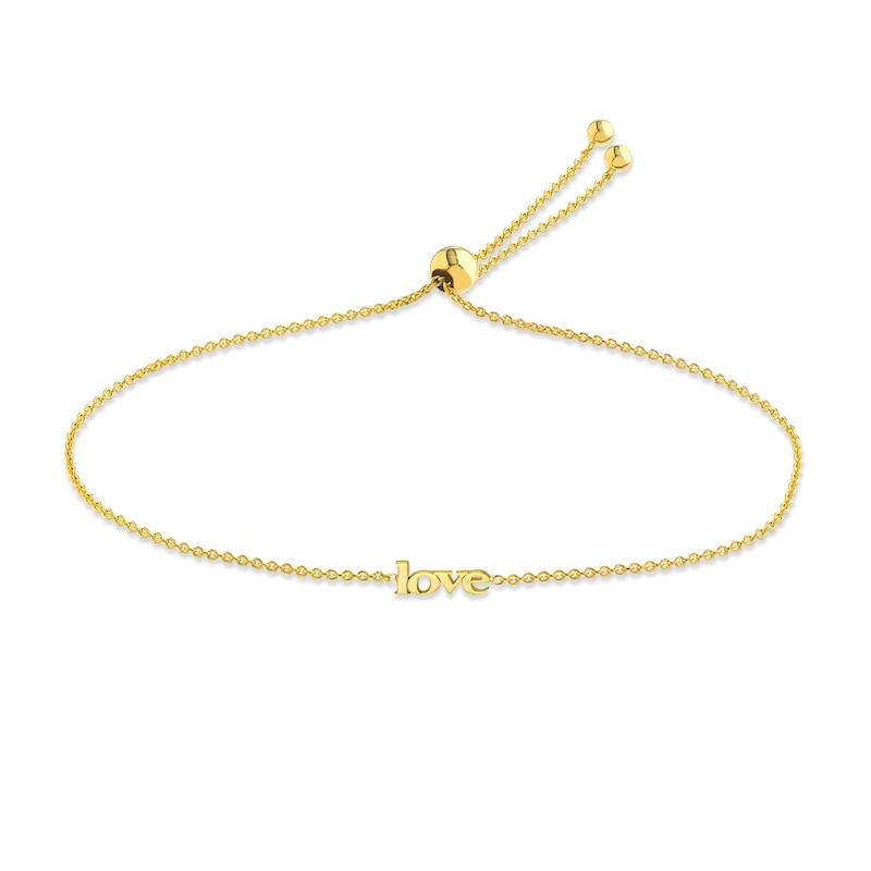 Main Image 1 of Mini &quot;LOVE&quot; Bolo Bracelet 14K Yellow Gold