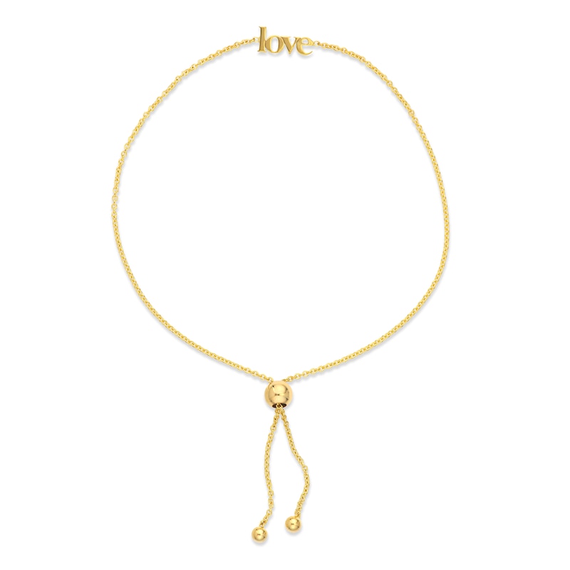 Main Image 2 of Mini &quot;LOVE&quot; Bolo Bracelet 14K Yellow Gold