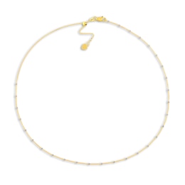 Saturn Solid Choker Necklace 14K Two-Tone Gold 13&quot; Adj.