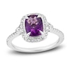 Thumbnail Image 1 of Natural Amethyst Engagement Ring 1/3 ct tw Diamonds 14K White Gold