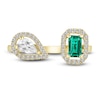 Thumbnail Image 2 of Lab-Created Emerald & White Lab-Created Sapphire Ring 10K Yellow Gold