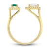 Thumbnail Image 3 of Lab-Created Emerald & White Lab-Created Sapphire Ring 10K Yellow Gold