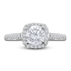 Thumbnail Image 1 of Diamond Halo Engagement Ring 1 ct tw Round 14K White Gold