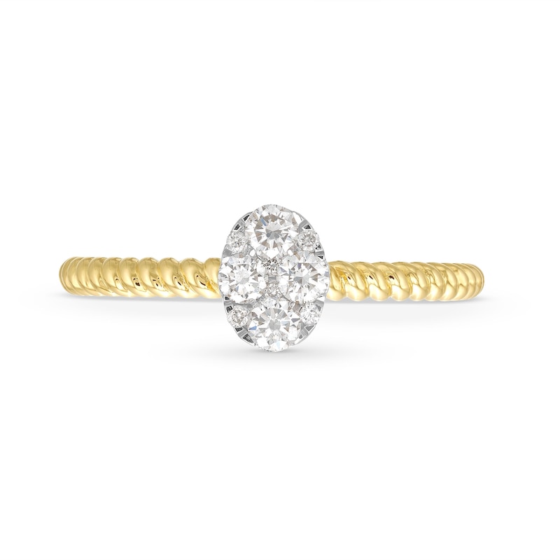 Main Image 4 of Kallati Diamond Oval Ring 1/4 ct tw Round 14K Yellow Gold