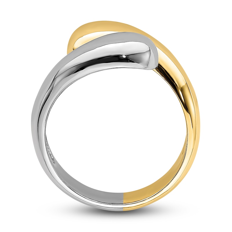 High-Polish Bypass Ring 14K Two-Tone Gold