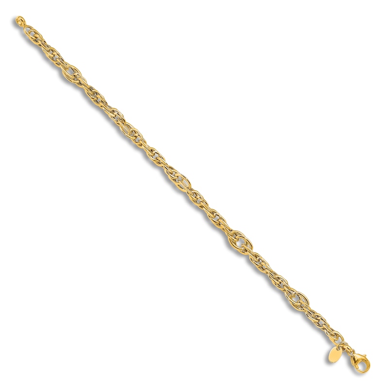 Main Image 2 of High-Polish Link Bracelet 14K Yellow Gold 7.5&quot;