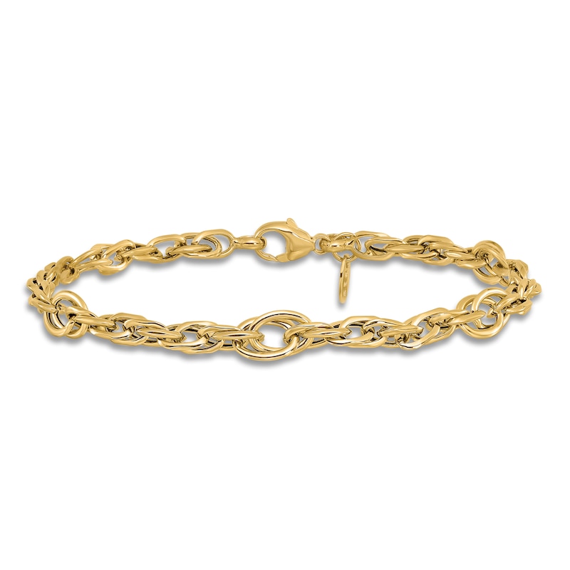 Main Image 3 of High-Polish Link Bracelet 14K Yellow Gold 7.5&quot;