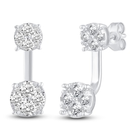 Diamond Earring Jackets 1-1/2 ct tw Round 14K White Gold