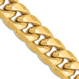 Semi-Solid Miami Cuban Link Necklace 14K Yellow Gold 22&quot; 9.3mm
