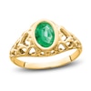 Thumbnail Image 1 of Natural Emerald Oval Bezel Ring 14K Yellow Gold